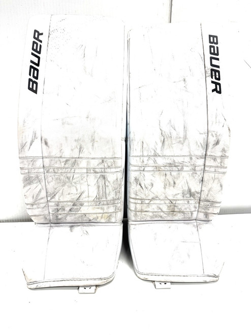 Vist Large View of Product Image Which is Used Bauer GSX 33 INCH Goalie Leg Pads Senior White 33"