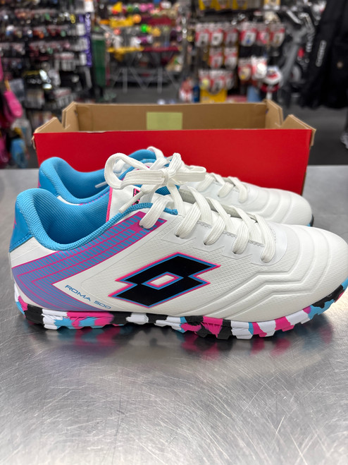 Vist Large View of Product Image Which is Used Lotto ROMA 500 Soccer Turf Shoes White Junior 05.5