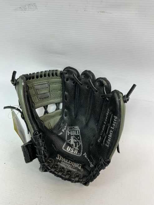 Vist Large View of Product Image Which is Used Spalding TBALL GLOVE BB/SB Glove RH Throw Green 10 1/2"