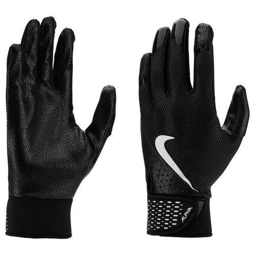 Vist Large View of Product Image Which is New Nike Alpha Youth MD BK/BK/BK/SI Batting Gloves
