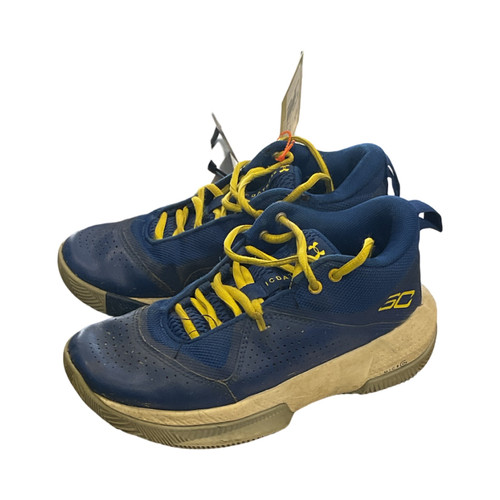 Vist Large View of Product Image Which is Under Armour Basketball Shoes Y Navy Blue Junior 03.5