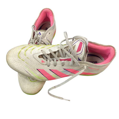 Vist Large View of Product Image Which is Used Adidas Soccer Cleats White Senior 10.5