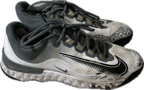 Vist Large View of Product Image Which is Used Nike RENEW CC6 BB/SB Cleats Grey And White Senior 9