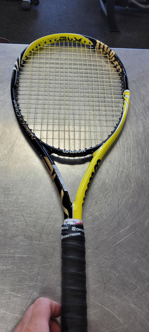 Vist Large View of Product Image Which is Used Wilson BLX PRO OPEN Adult Tennis Racquet None 4 3/8"