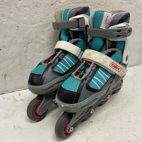 Vist Large View of Product Image Which is Used DBX INLINE SKATES 5-8 Senior Rec Fitness Skates Carolina Blue Adjustable