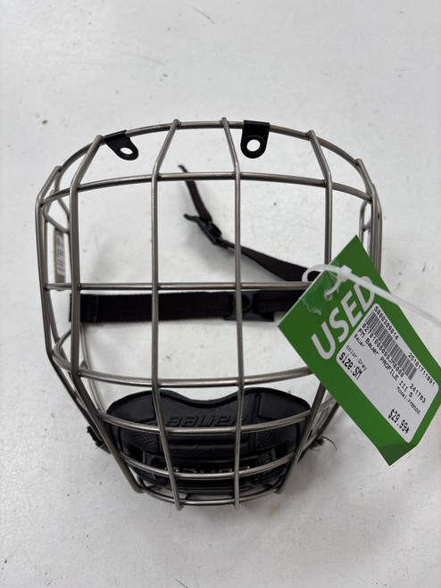 Vist Large View of Product Image Which is Used Bauer PROFILE III Hockey Wire Mask Grey SM