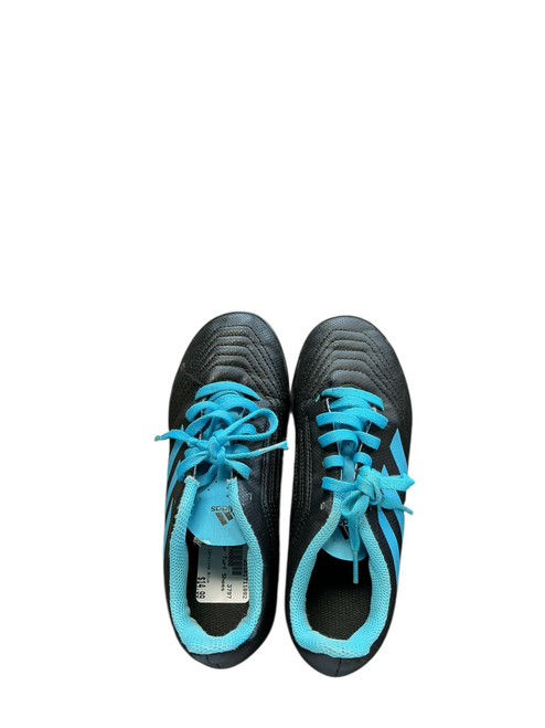 Used Adidas Soccer Turf Shoes Black And Carolina Blue Junior 01.5 11892-S000023722 Vist Large View of Product Image Which is Used Adidas Soccer Turf Shoes Black And Carolina Blue Junior 01.5