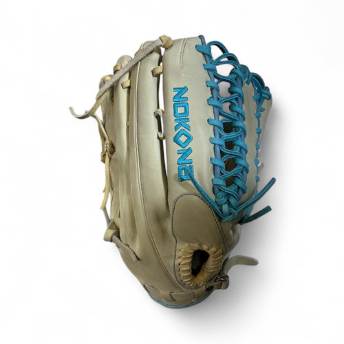 Vist Large View of Product Image Which is Used Nokona CALFSKIN BB/SB Glove RH Throw Tan 12 3/4"