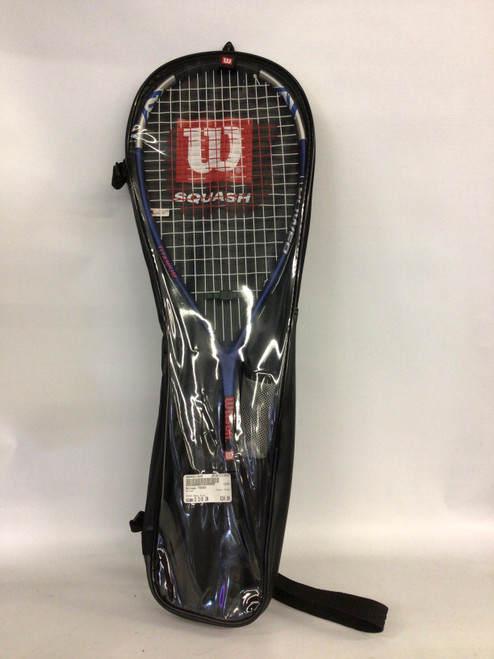 Vist Large View of Product Image Which is Used Wilson T9303 Adult Squash Racquet Navy Blue 3 3/8"