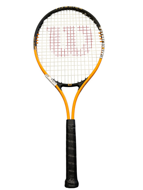 Vist Large View of Product Image Which is Used Wilson TITANIUM 3 Adult Tennis Racquet Orange 4 5/8"