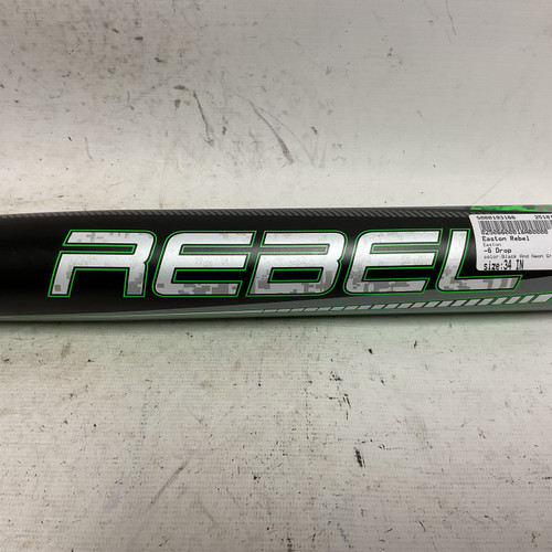 Vist Large View of Product Image Which is Used Easton Rebel SP21 Slowpitch Bat Black And Neon Green 34"