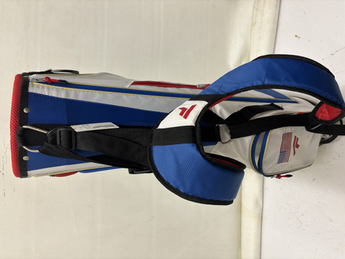 Vist Large View of Product Image Which is Used Top Flite USA Mens Stand Bag White/Red/Navy