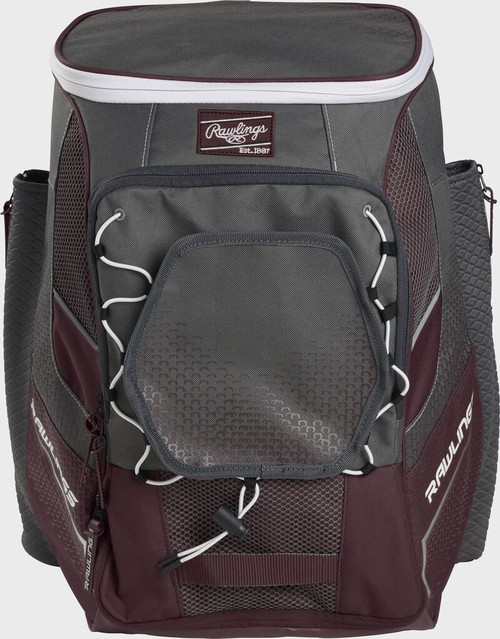 Vist Large View of Product Image Which is New RAWLINGS IMPULSE MAROON BASEBALL/SOFTBALL BACKPACK