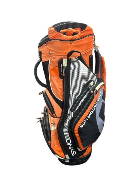 Vist Large View of Product Image Which is Used Sun Mtn SYNC Mens Cart Bag Orange