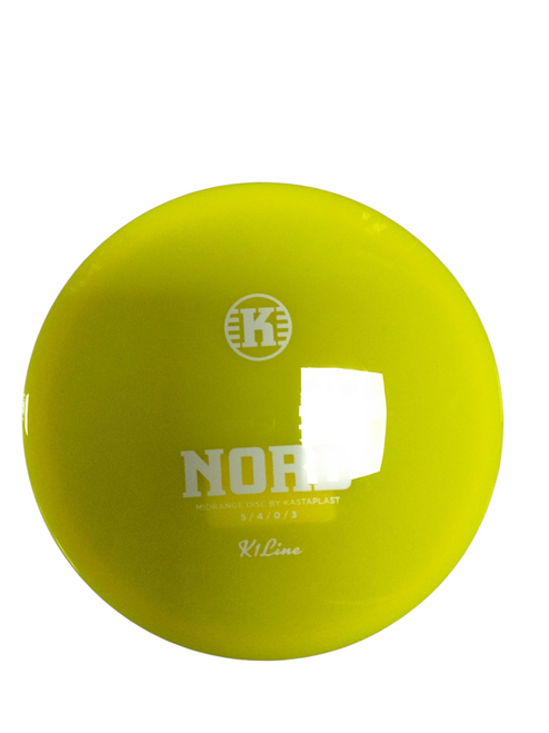 Vist Large View of Product Image Which is Used Kastaplast NORD Disc Golf Mid Range Yellow