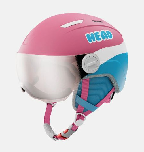 Vist Large View of Product Image Which is New MAJA VISOR XXS SKI HELMET PNK/BLU