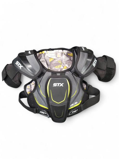 Vist Large View of Product Image Which is Used STX STALLION 200+ Lacrosse Shoulder Pads Black SM
