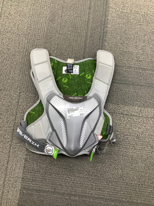 Vist Large View of Product Image Which is Used Maverik EKG Lacrosse Shoulder Pads Grey LG