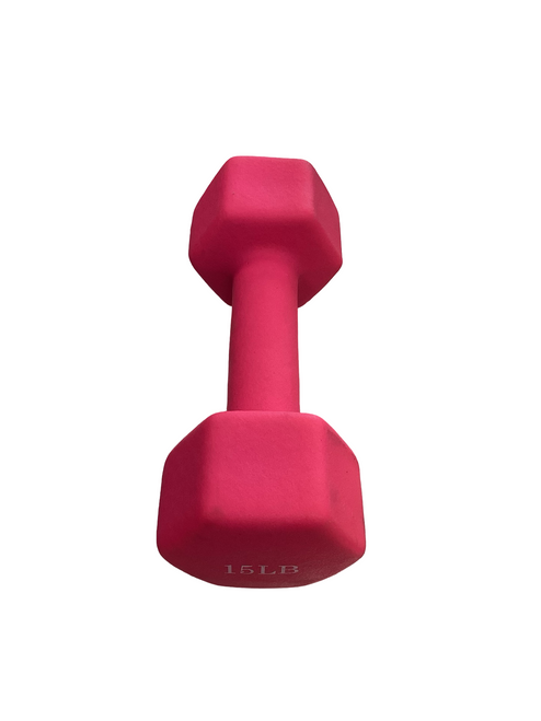 Vist Large View of Product Image Which is Used Hex Dumbbell (Each) Pink 15 lb