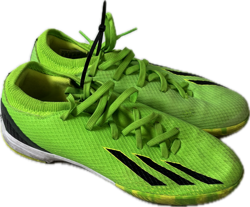 Vist Large View of Product Image Which is Used Adidas SPEED PORTAL 3 Soccer Indoor Shoes Neon Green Junior 03.5