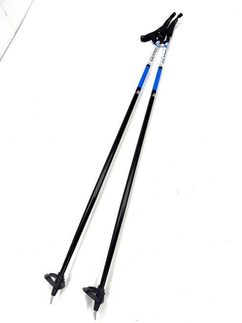 Vist Large View of Product Image Which is Used Salomon ALU Boys XC Ski Poles Black 115 cm / 46 in