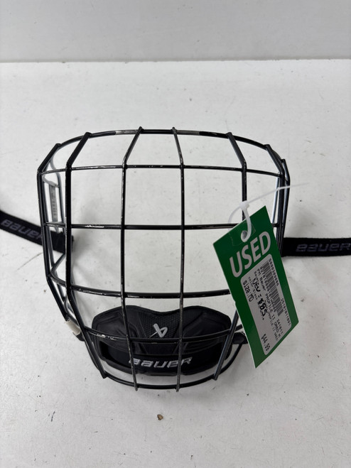Vist Large View of Product Image Which is Used Bauer PROFILE II OREO Hockey Wire Mask Black And White MD (new= $85)
