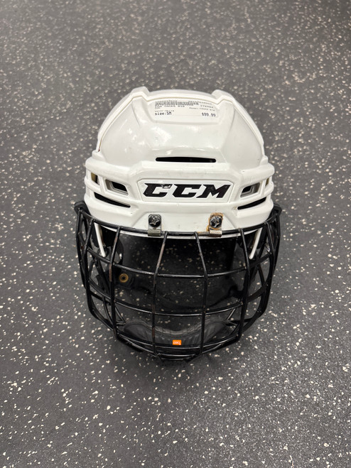 Vist Large View of Product Image Which is Used CCM TACKS 910 Helmet Cage Combo White SM
