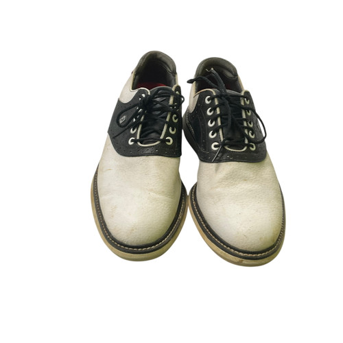 Used Foot Joy TRADITIONS SPIKELESS Mens Golf Shoes White Senior 9 11484-S000291115 Vist Large View of Product Image Which is Used Foot Joy TRADITIONS SPIKELESS Mens Golf Shoes White Senior 9