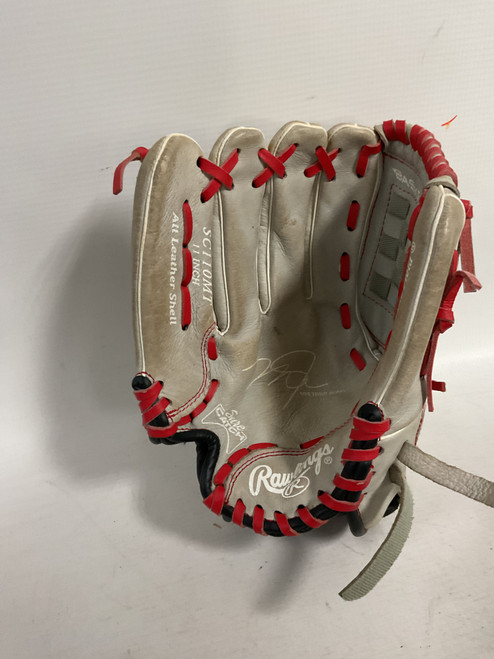 Vist Large View of Product Image Which is Used Rawlings SURE CATCH MIKE TROUT BB/SB Glove LH Throw Grey 11"