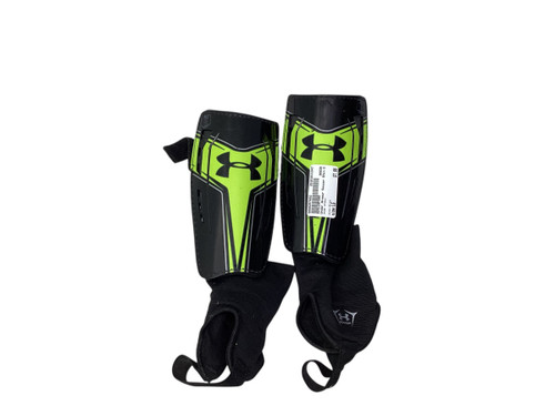 Vist Large View of Product Image Which is Used Under Armour Soccer Shin Guards Junior Black LG