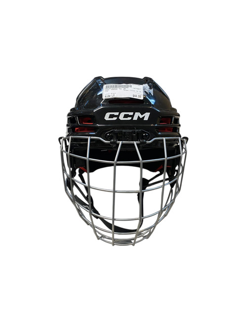 Vist Large View of Product Image Which is Used CCM TACKS 70 JR Helmet Cage Combo Black LG