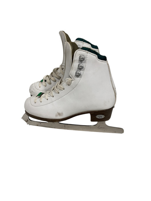 Vist Large View of Product Image Which is Used Riedell EMERALD Girls Figure Skate White Junior 02