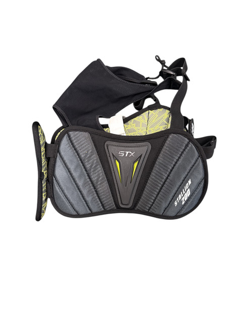 Vist Large View of Product Image Which is Used STX STALLION RIB PADS Lacrosse Rib Pads Black SM