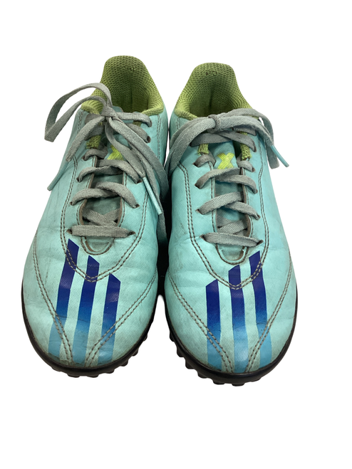 Used Adidas Soccer Indoor Shoes Teal Junior 02 Vist Large View of Product Image Which is Used Adidas Soccer Indoor Shoes Teal Junior 02