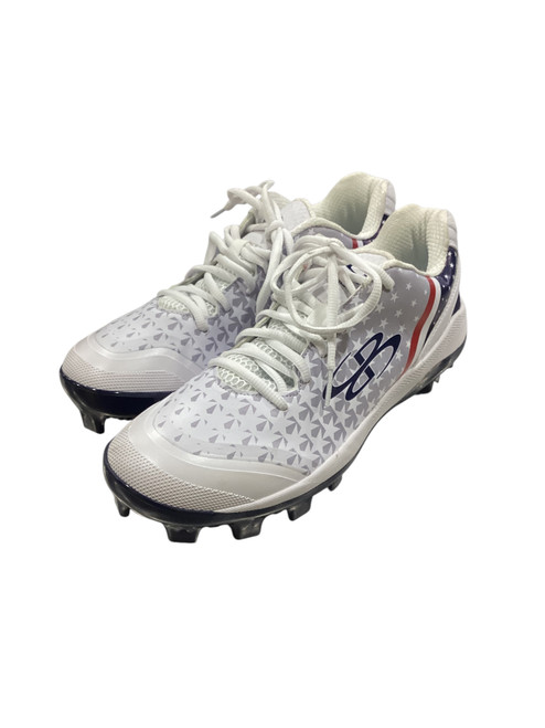 Vist Large View of Product Image Which is Used BoomBah USA MOLDED CLEATS BB/SB Cleats White Senior 10