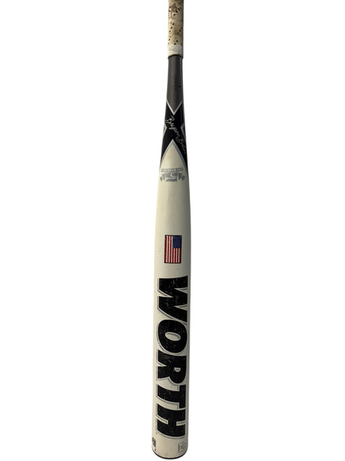 Used Worth 98 Exclusive Resmondo BS454A 34/27 Slowpitch Bat - Black And White 11835-S000199844 Vist Large View of Product Image Which is Used Worth 98 Exclusive Resmondo BS454A 34/27 Slowpitch Bat - Black And White