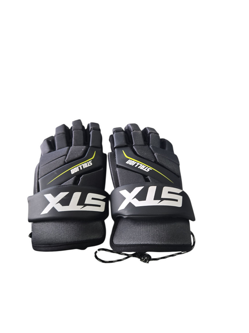 Vist Large View of Product Image Which is Used STX STALLION 200 GLOVES Lacrosse Gloves Mens Black SM