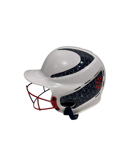 Vist Large View of Product Image Which is Used RIP-IT SOFTBALL HELMET Batting Helmet w/Mask White M/L