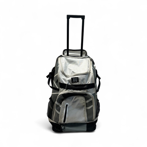 Vist Large View of Product Image Which is Used Marucci CONVOY WHEEL BAG BB/SB Player Wheeled Bag White