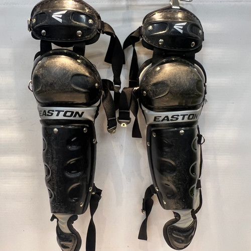 Vist Large View of Product Image Which is Used Easton YTH BLK SHIN GUARDS Catchers Leg Guards Black Youth