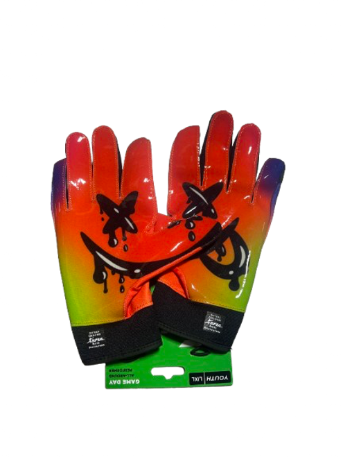 Vist Large View of Product Image Which is Used Cutters CUTTERS RECIEVER GLOVES YOUTH LARGE FB Gloves Black And Orange LG