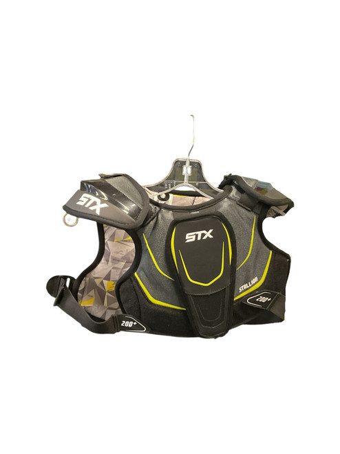 Vist Large View of Product Image Which is Used STX STALLION 200 SHOULDER PADS Lacrosse Shoulder Pads Black MD