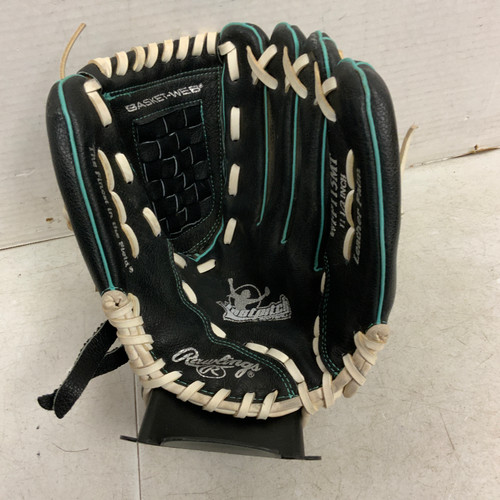 Vist Large View of Product Image Which is Used Rawlings WFP115MT RH Throw Fastpitch Gloves Black 11 1/2"