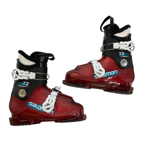 Used Salomon T2 Boys DH Ski Boot Red 210 MP - J02 11484-S000291155 Vist Large View of Product Image Which is Used Salomon T2 Boys DH Ski Boot Red 210 MP - J02