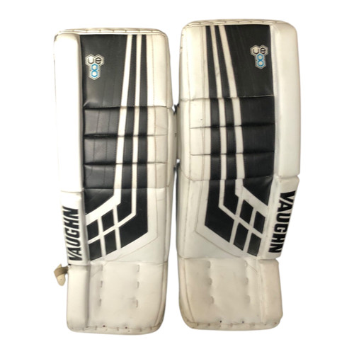 Vist Large View of Product Image Which is Used Vaughn VE8 Goalie Leg Pads Junior White 32"