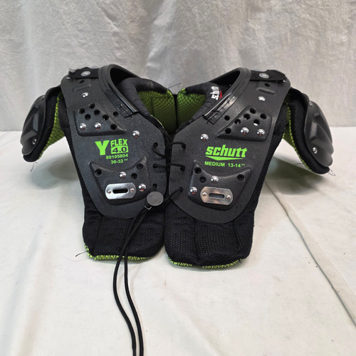 Vist Large View of Product Image Which is Used Schutt Y FLEX FB Shoulder Pads 13-14 Black MD