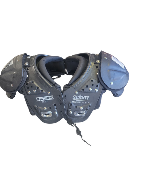 Vist Large View of Product Image Which is Used Schutt DS FLEX YOUTH PADS FB Shoulder Pads Black MD