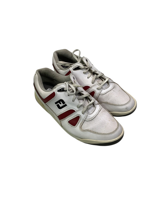Vist Large View of Product Image Which is Used Foot Joy Mens Golf Shoes Red And White Senior 11.5