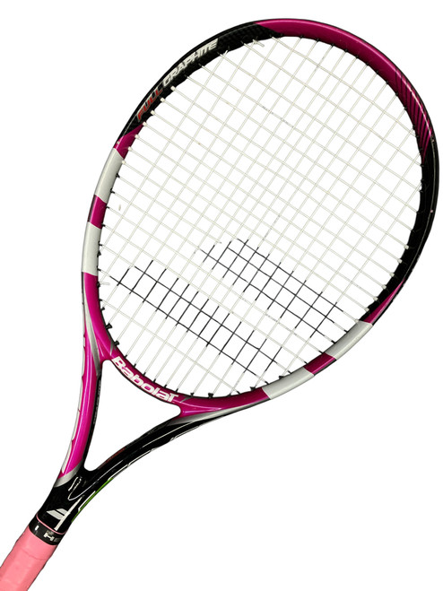 Vist Large View of Product Image Which is Used Babolat E SENSE LITE Womens Tennis Racquet Pink 4 5/8"