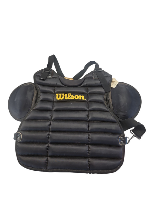 Vist Large View of Product Image Which is Used Wilson CHEST PROTECTER Catchers Chest Protector Black Youth